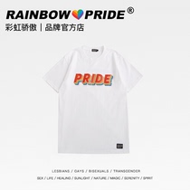 RainbowPride and TataClub cross-border hand-in-hand joint printing pure cotton rainbow short-sleeved T-shirt