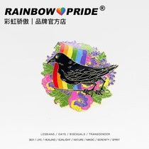 RainbowPride Pride Crow Rainbow LGBTQ Badge Gay Jewelry Medal Pin LES Accessories Vintage