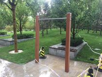 Plastic Wood single horizontal bar factory direct sales wood plastic outdoor outdoor community park path equipment National package freight