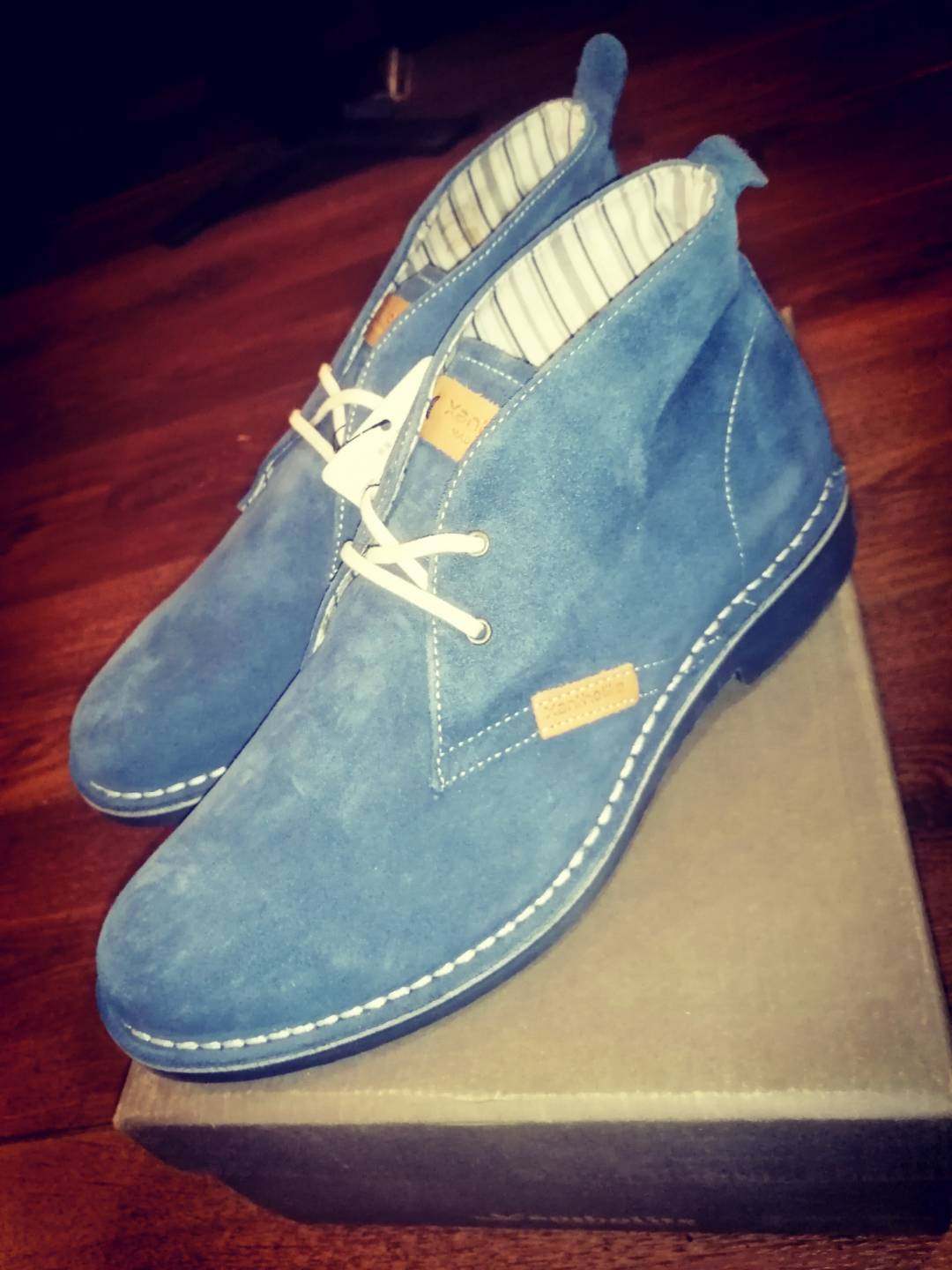 xantholite男士靓丽蓝色牛皮鞋子(极品意大利产,特卖场调价捡漏咯,120