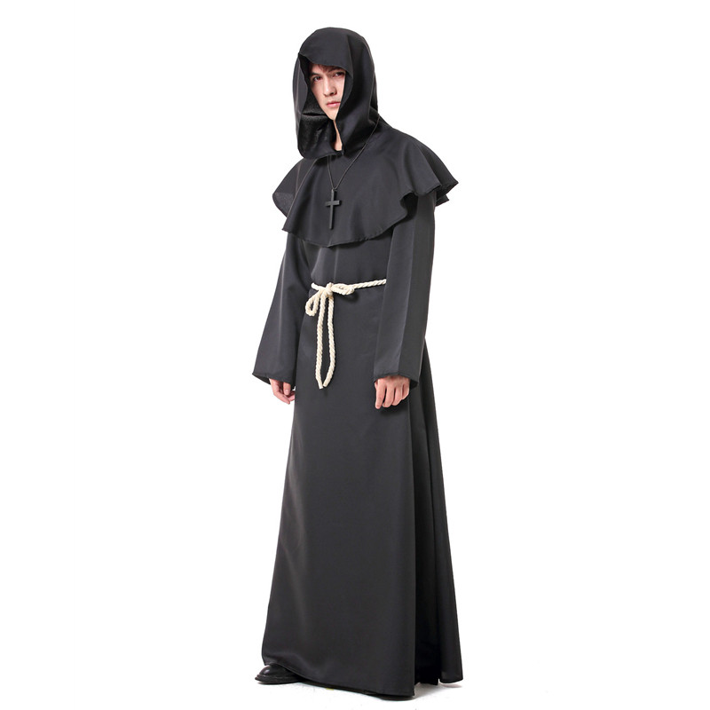 巫师披风传教士角色扮演服装成人男巫女巫师袍死神吸血鬼红色斗篷