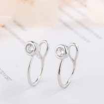 Family Xiang S925 Pure Silver Painless Ear Clip Female Ear Bone Clip Brief Glitter With No Earrings Earrings Fresh Net Red Ultra Fairy