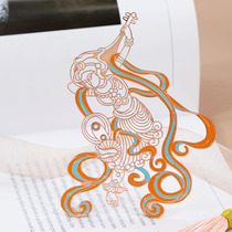 Dunhuang Rebound Pipa Metal Bookmarking Flying Sky Fresco Gift Rose Gold Cultural Creative Gift Gansu Mogao Grottoes