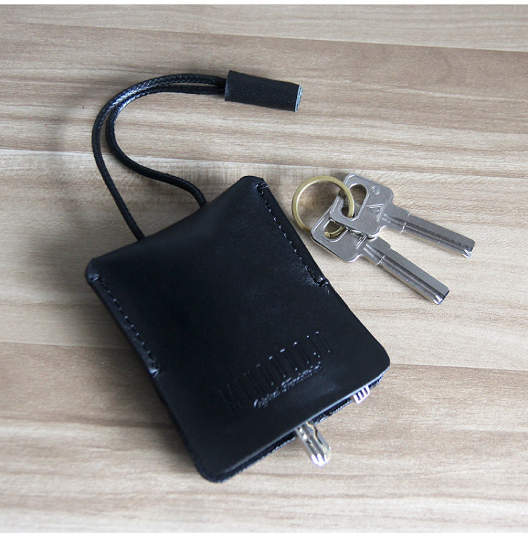 mindodojo 手工定制牛皮抽带隐藏式钥匙包 钥匙袋 真皮钥匙扣