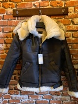 American cockpit fur one hooded B3 warm coat Autumn and winter hot leather mens fur mens one
