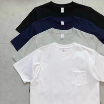 American vintage 32 woven heavy cotton base T-shirt 270g pocket white T-shirt custom two pieces