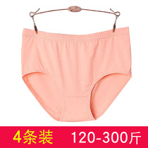 Special size plus fat plus big fat mm200 kg triangle womens underwear cotton loose middle waist 300kg fat mother pants