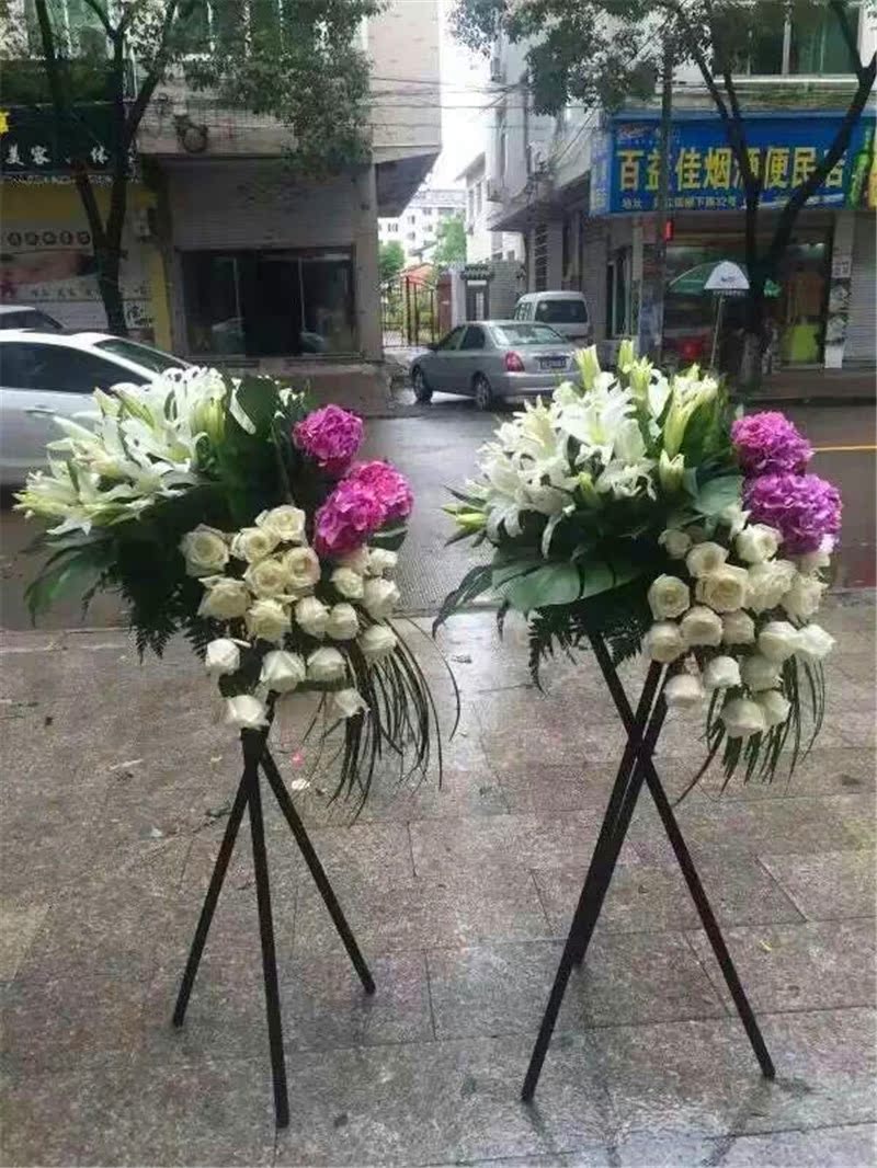 开业花篮三角脚实木花架鲜花路引架婚车装饰鲜花包装花店用品批发