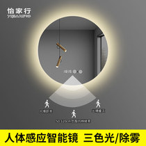 Pleasant Family Line Intelligent Bathroom Round Mirror Toilet Wall-mounted Wall Wall-mounted Bathroom With Light Touch Screen Anti-Fog Led Solo