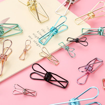 Metal Color Retro Small Fish Clip Photo Clip Hand Bill Utility Instruments Bill File Classified Containing Clip Long Tail Clip