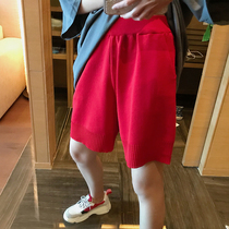 Song Zhengen Sports Shorts Womens Loose Korean Summer 2021 New Students Joker Casual Knitting Five-point Pants Tide