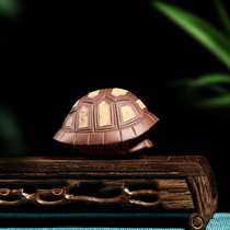 Tea pet ornaments can raise purple sand rich armor one side sculpture turtle shell handle rich tea tray home decorations