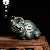 Tea pet Yixing purple sand can raise the description of Jinchanbao sculpture tea play tea tray window home decorations boutique gifts