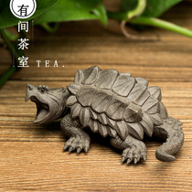 Tea pet purple sand can raise boutique Beast crocodile tortoise tortoise tortoise turtle sculpture fortune evil tea play home decorations