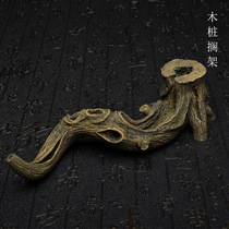 Tea pet ornaments boutique purple sand full manual stump simulation shelf pen holder Wen Fang four Treasure Tea play tea ceremony accessories