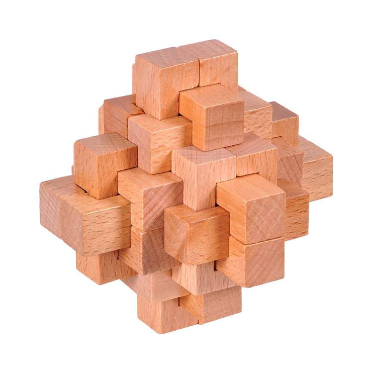 孔明锁鲁班锁榉木 24锁 古典成人儿童益智玩具木制精品