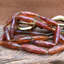 Ancient Play Miscellaneous Antique Jade Collection of Liao Golden Old Manau Red Manau Hai Dongqing Necklace Bag Pulp