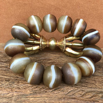 Ancient playing miscellaneous antique jade collection Old Manau First line Manau Pharmacist Pearl Bracelet Bag Pulp oil Runner