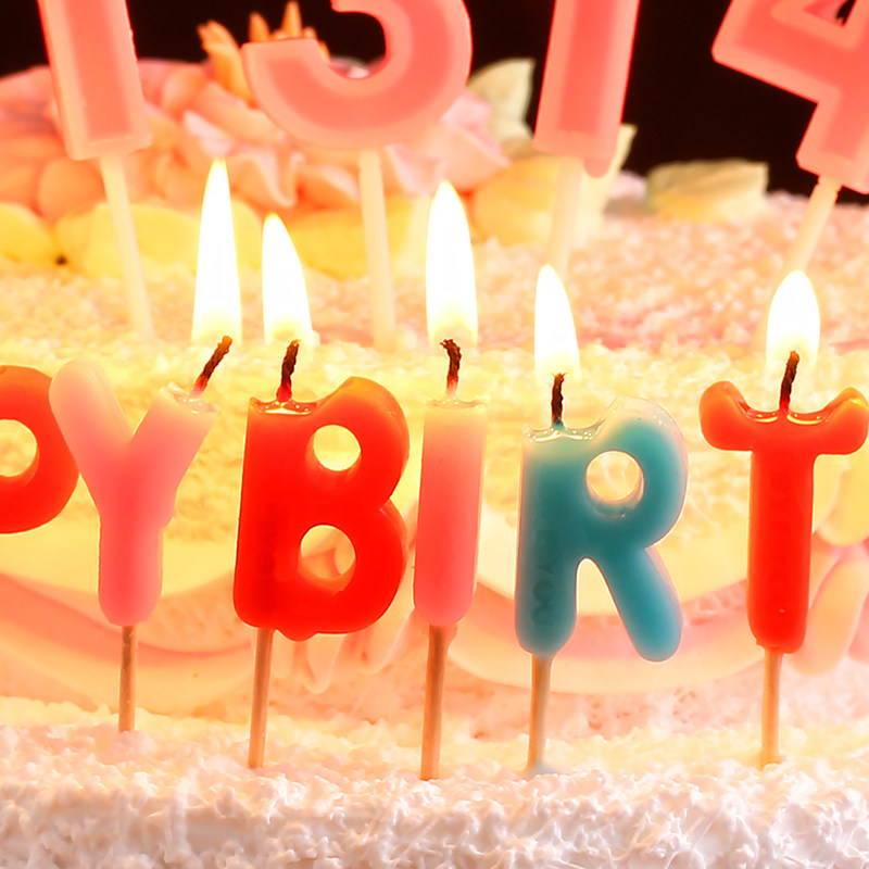 烘焙工具 展艺生日蜡烛 儿童蛋糕创意无烟蜡烛字母happy birthday