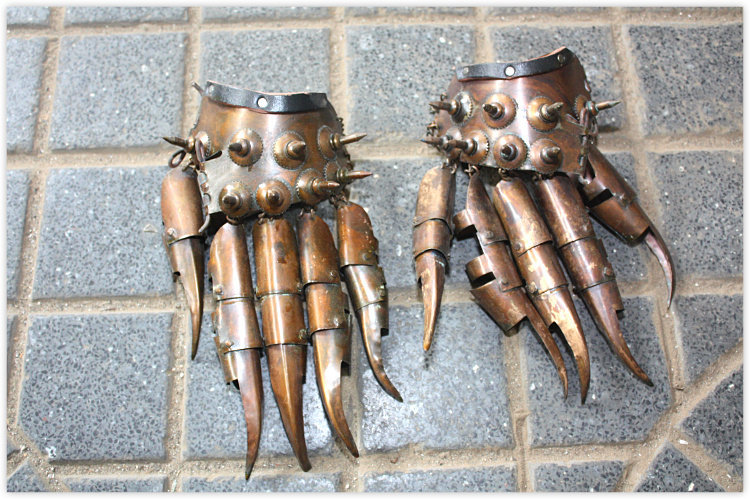 仿旧铁手指/五指套 冷兵兵器铁手十八般兵器盔甲武术器材影视道具