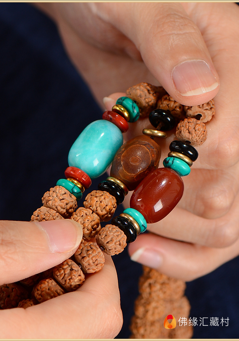 金刚菩提子手链藏族饰品男女佛珠手串108颗佛珠念珠
