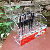 Acrylic plexiglass bottle cosmetic pupil storage display rack cosmetic lipstick eyebrow pen holder round hole step Pen Holder