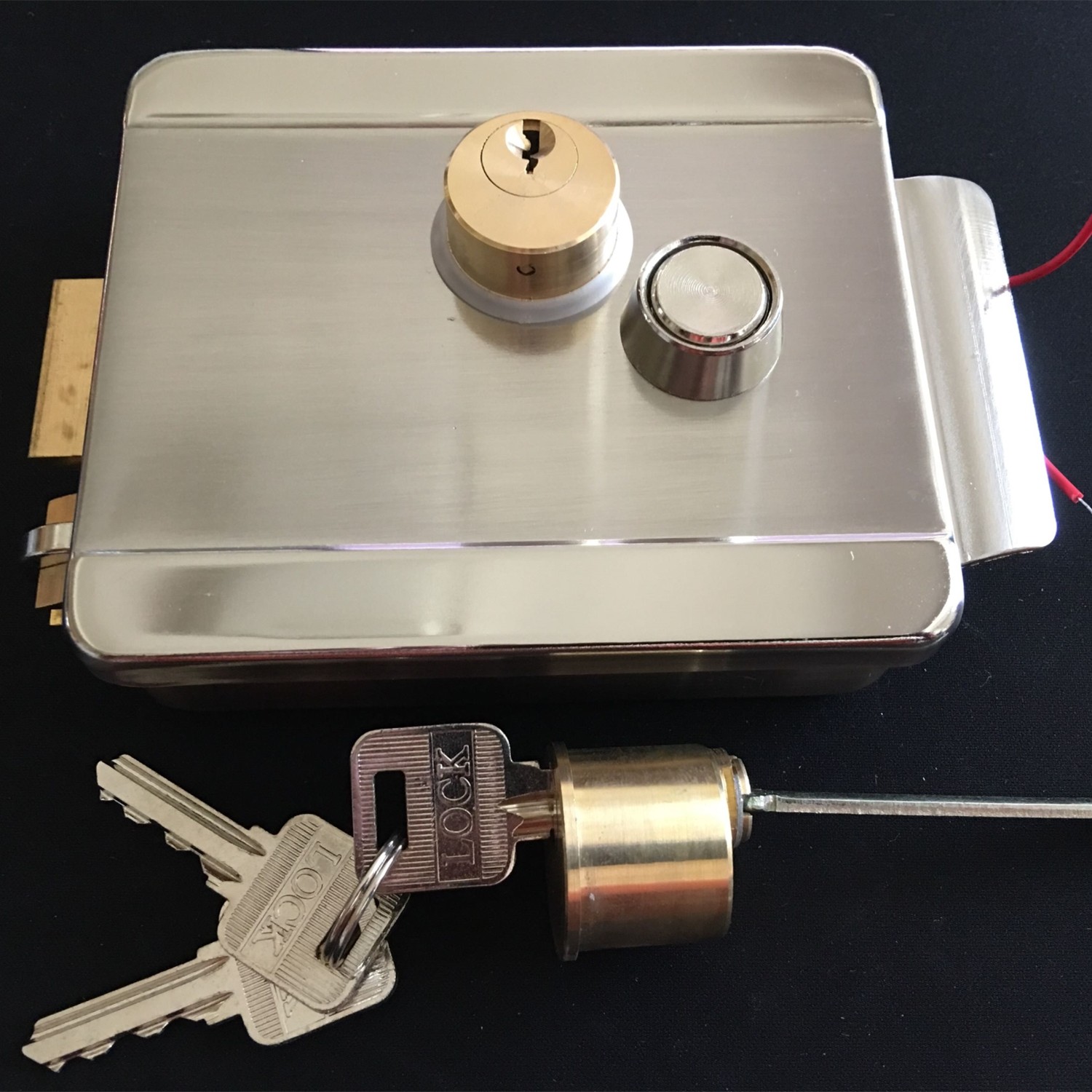 高端楼宇门禁防盗门电控锁对讲门铃12v专用开锁有线电子门锁3钥匙