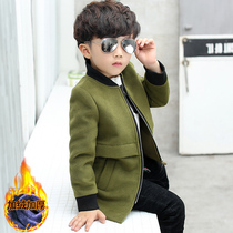 Boy woolen coat coat long 2020 new childrens clothing big childrens woolen baseball uniform Korean version