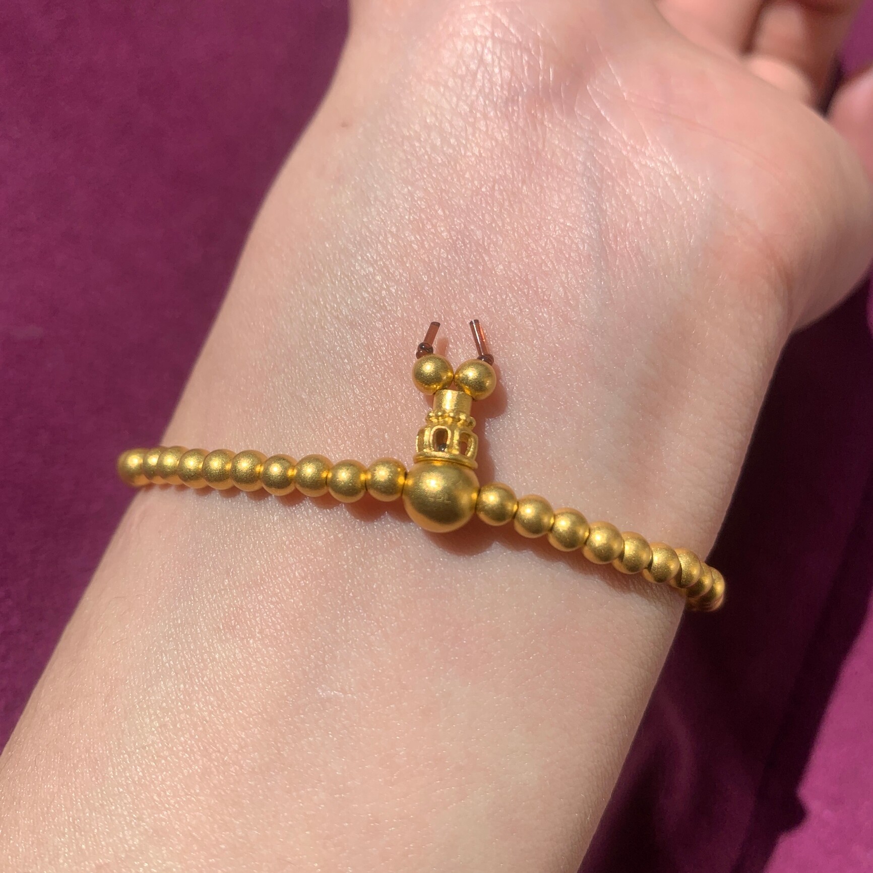 周生生 东方古祖古法金女款圆珠手链