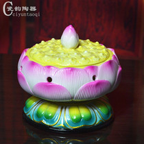 Lotus incense burner ceramic incense stick incense burner plate incense smoker Buddhist supplies Dehua white porcelain home daily ornaments