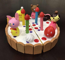 children's early education wooden toy kindergarten simulation home cake birthday gift baby building blocks