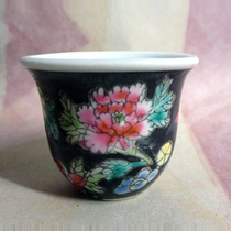 Jingdezhen Cultural Revolution Ceramics Wine Glass Factory Goods Porcelain Wine With Hand-painted Black Land Wine Rind