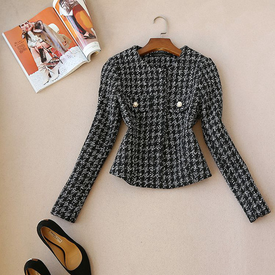 Free shipping for autumn and winter, new Korean version of socialite style, reduced collar, retro short style, small fragrant style, coarse woolen jacket, women's top trend Free shipping for autumn and winter, new Korean version of socialite style, reduced collar, retro short style, small fragrant style, coarse woolen jacket, women's top trend