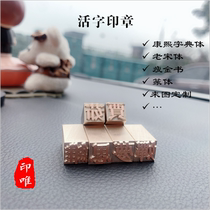 Brass single-character seal Hundred Family Surnames copper movable type custom pattern font size movable type printing seal 1cm character in