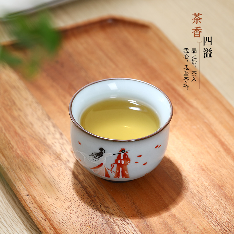 Jingdezhen ceramic up single cup sample tea cup home master cup kung fu tea set hand - made creative move cups