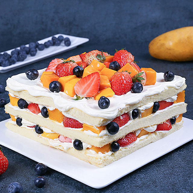 爆浆雪崩流心奶盖新鲜水芒果熔岩下午茶深圳同城配送新鲜生日蛋糕