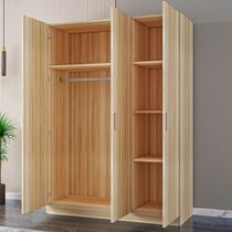 Solid wood wardrobe log home bedroom cabinet modern six-door light luxury top cabinet small simple childrens room plate