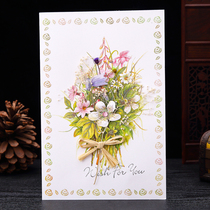 March 8th Goddess Day Womens Day Korean creative high-end three-dimensional dried flower blessing thank you small card birthday card