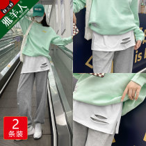 Small fart curtain fake hem autumn and winter cover large size sweater hole bottoming artifact skirt