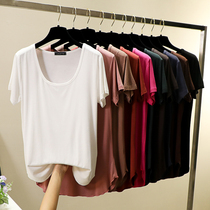 Summer Loaded Short Sleeve T Shirt Woman New Loose 2020 Half Sleeve Black Blouse Big Code White Modale Cotton Undershirt