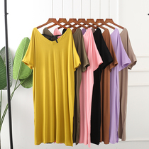 Europe and the United States super large size loose version of the long base shirt short sleeve t-shirt dress fat girl nightgown 220kg tide