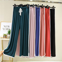 Summer Casual Pants Women Modale Side Bar High Waist Loose Feeling slim 100 hitch a middle-aged mom thin piece of home pants