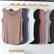 Modal V-neck vest womens sling summer Korean version large size thin cotton cotton Joker middle-aged loose sleeveless bottoming