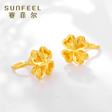 Safir four-leaf clover gold earrings 999.9 pure gold earrings new products show big gold earrings pure gold holiday gifts Safir four-leaf clover gold earrings 999.9 pure gold earrings new products show big gold earrings pure gold holiday gifts