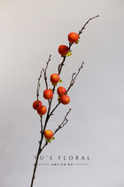 Simulation fruit apricot autumn Persimmon autumn retro flower arrangement wedding floral landscape decoration