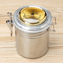 Stainless steel pipe moisturizing tank Tobacco humidification storage tank with humidifying sheet hygrometer Medium size about 150 grams