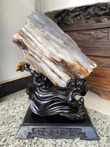 Myanmar tree jade rough Small and medium-sized ornaments Ice species wood fossil Silicified wood modeling stone Lucky town House strange stone