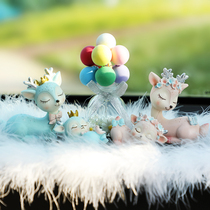 All the way to Pingan deer car ornaments small deer car interior decorations high-end creative car center console ornaments female