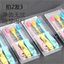 3 childrens toothbrushes soft hair 2-14 years old male and female children Baby changing period cartoon small head toothbrush fine hair