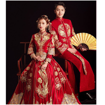 Mens Show Wo Couple suit Wedding Dress New Lang Dress Chinese Gown Dress Show and Big Code Pick Up